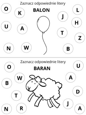 Zaznacz odpowiednie litery