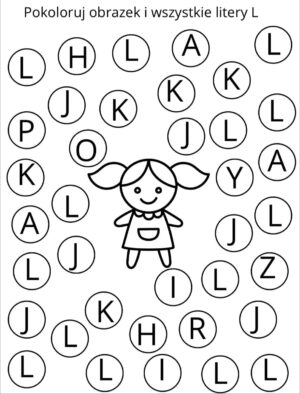 Odszukaj i pokoloruj litery